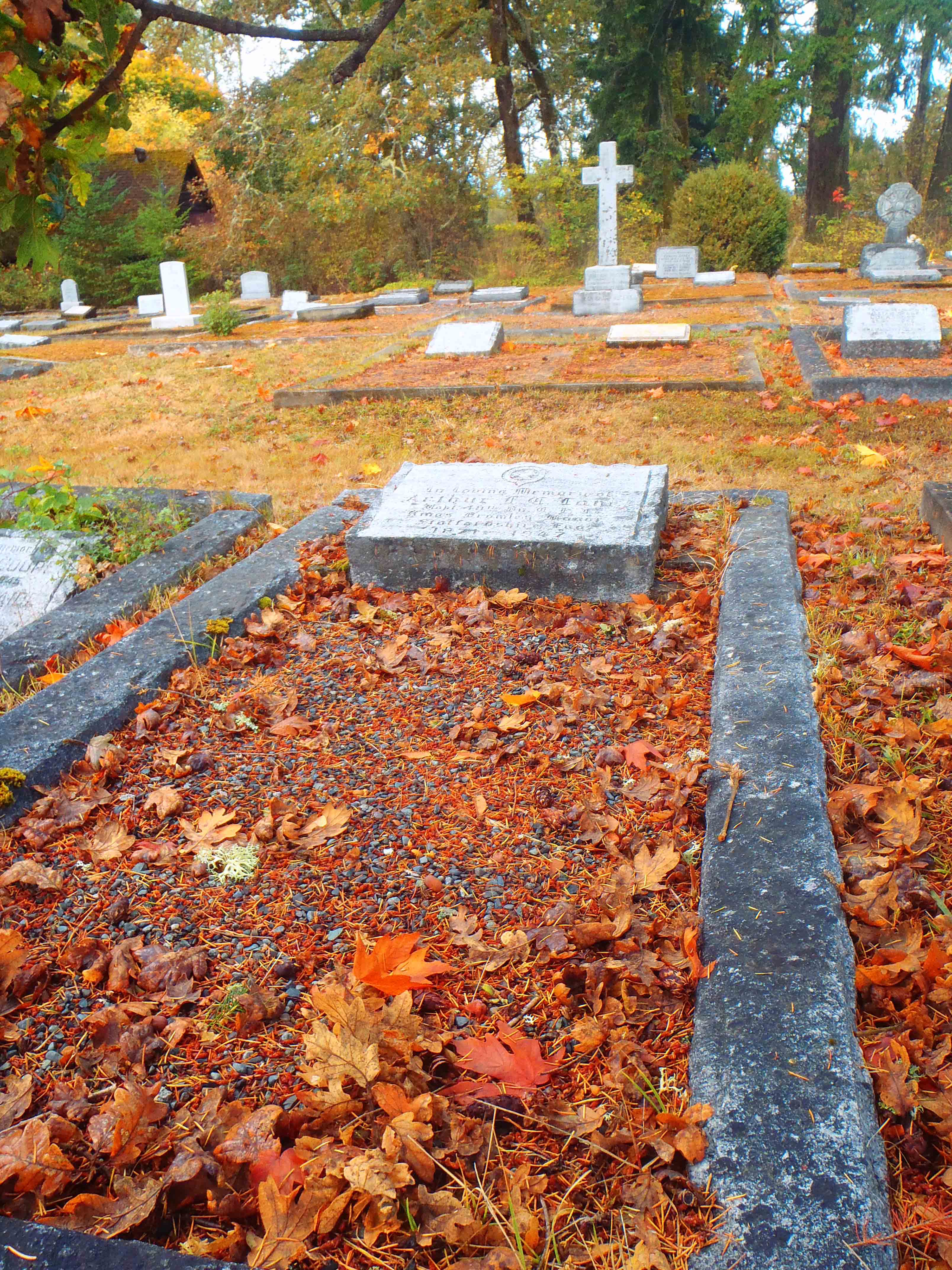 Arthur Edward Cecil Lane grave, saint Peter's Quamichan